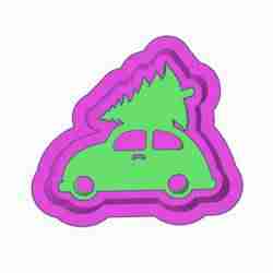 Vintage Christmas Car with Tree STL File | Festive Mold Master for Resin | Clay | Jesmonite | Silicone Mold Making | 3D Printing | Holiday Ornament