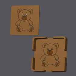 Teddy Bear - Square Coasters with holder