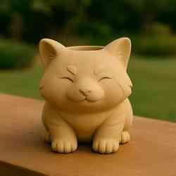 Cute Cat Holder – 3D Printed Smiling Kitty Planter