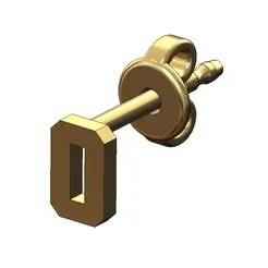 0 zero number varsity font stud earring 3D print model