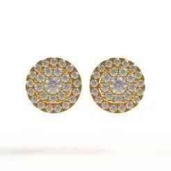 00022 Round Diamond Halo Stud Earring
