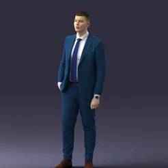 000257 Businessman in Blue Suit with Tie 0305