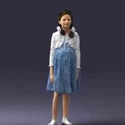 000283 Young Girl in Blue Dress – Realistic Character 0809