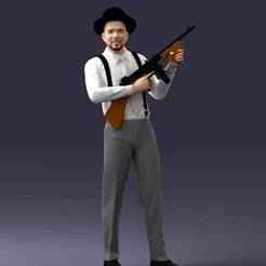 000289 Gangster with Thompson's Machine Gun 0105