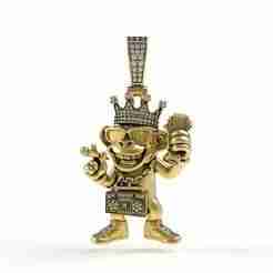 00032 Monkey with Radio Hip Hop Pendant