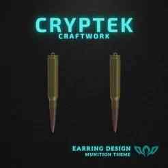 02. .408 CheyTac Cartridge - CheyTac USA - Long Range Legend: .408 CheyTac Mini Marvel Earring 3D Print File - Military Ammunition Necklace - Sniper Rifle Ammo
