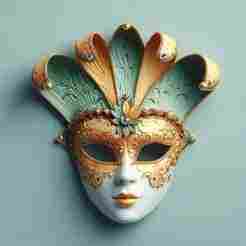 1591 Venetian Carnival Mask Color 3D Model, magic, dragon, serpent, mask, gnome, gorgon, venetian carnival, wild, fox, monster, cat, fair, witch, werewolf, horror, beast, snake, troll, skeleton dance