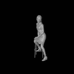 1/64 Sitting Elegant Girl 3D Digital Model