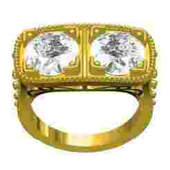 2 Round Stone Vintage Engagement Ring