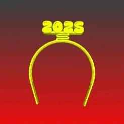 2025 New Years Springy Headband - Bubble Style