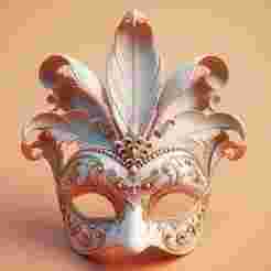 2052 Venetian Carnival Mask Color 3D Model, magic, dragon, serpent, mask, gnome, gorgon, venetian carnival, wild, fox, monster, cat, fair, witch, werewolf, horror, beast, snake, troll, skeleton dance