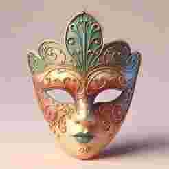 2063 Venetian Carnival Mask Color 3D Model, magic, dragon, serpent, mask, gnome, gorgon, venetian carnival, wild, fox, monster, cat, fair, witch, werewolf, horror, beast, snake, troll, skeleton dance