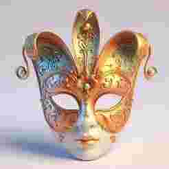 2067 Venetian Carnival Mask Color 3D Model, magic, dragon, serpent, mask, gnome, gorgon, venetian carnival, wild, fox, monster, cat, fair, witch, werewolf, horror, beast, snake, troll, skeleton dance