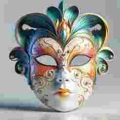 2103 Venetian Carnival Mask Color 3D Model, magic, dragon, serpent, mask, gnome, gorgon, venetian carnival, wild, fox, monster, cat, fair, witch, werewolf, horror, beast, snake, troll, skeleton dance