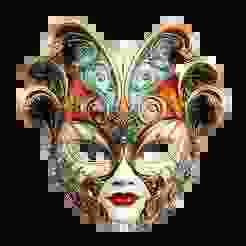 2194 Venetian Carnival Mask Color 3D Model, magic, dragon, serpent, mask, gnome, gorgon, venetian carnival, wild, fox, monster, cat, fair, witch, werewolf, horror, beast, snake, troll, skeleton dance