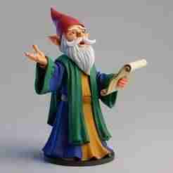 2290 Fairy Tale Gnome - Color Full-Body Figurine on Base, magic, dragon, serpent, wood, gnome, gorgon, warrior, wild, fox, monster, cat, fair, witch, werewolf, horror, beast, snake, troll, skeleton dance