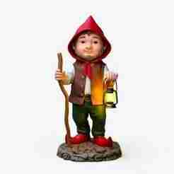 2298 Fairy Tale Gnome - Color Full-Body Figurine on Base, magic, dragon, serpent, wood, gnome, gorgon, warrior, wild, fox, monster, cat, fair, witch, werewolf, horror, beast, snake, troll, skeleton dance
