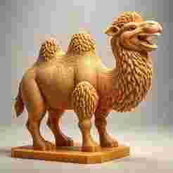 2309 Laughing Camel 3D Printed Full-Figure Statue, pug, dachshund, poodle, cat, monkey, camel, beagle, crocodile, lion, fox, bull terrier, pomeranian, galgo, wolf, doberman pinscher, newfoundland, elephant, donkey, german shepherd