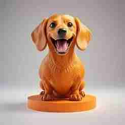 2311 Laughing Dachshund - Color 3D-Printed Statue, pug, dachshund, poodle, rooster, dog, dogue, beagle, peacock, lion, fox, bull terrier, pomeranian, galgo, wolf, doberman pinscher, newfoundland, decorative, crocodile