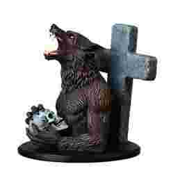 2315 Werewolf Howling with Skull - 3D Model, magic, dragon, serpent, wood, gnome, gorgon, warrior, wild, fox, monster, cat, fair, witch, werewolf, horror, beast, snake, troll, skeleton dance