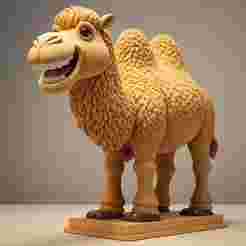 2328 Laughing Camel 3D Printed Full-Figure Statue, pug, dachshund, poodle, cat, monkey, camel, beagle, crocodile, lion, fox, bull terrier, pomeranian, galgo, wolf, doberman pinscher, newfoundland, elephant, donkey, german shepherd