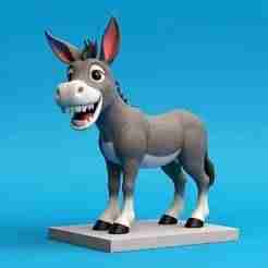 2329 Laughing Donkey 3D Printed Full-Figure Statue, pug, dachshund, poodle, cat, monkey, camel, beagle, crocodile, lion, fox, bull terrier, pomeranian, galgo, wolf, doberman pinscher, newfoundland, elephant, donkey, german shepherd