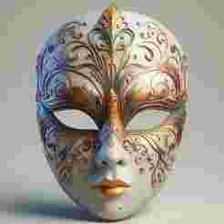 2332 Venetian Carnival Mask Color 3D Model, magic, dragon, serpent, mask, gnome, gorgon, venetian carnival, wild, fox, monster, cat, fair, witch, werewolf, horror, beast, snake, troll, skeleton dance