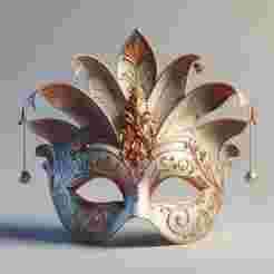 2333 Venetian Carnival Mask Color 3D Model, magic, dragon, serpent, mask, gnome, gorgon, venetian carnival, wild, fox, monster, cat, fair, witch, werewolf, horror, beast, snake, troll, skeleton dance