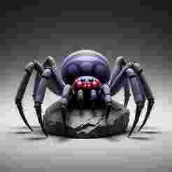 2388 Mutant Spider on Stone Pedestal - Color 3D Model, Halloween, magic, spider, mask, gnome, gorgon, wild, bat, monster, mutant, fair, witch, werewolf, horror, beast, mutant spider, skeleton, skull