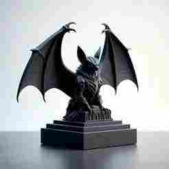 2422 Bat with Spread Wings on Pedestal - Color 3D Model, Halloween, magic, spider, mask, gnome, gorgon, wild, bat, monster, mutant, fair, witch, werewolf, horror, beast, mutant spider, skeleton, skull