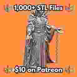 28mm Ancient Sorcerer Robes Chains Bald Head Spiked Armor MineeForm FDM 3D Print STL File