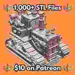 28mm Armored Tank Treads Gears Pipes Rivets Retro Industrial MineeForm FDM 3D Print STL File