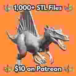 28mm Spinosaurus Roaring Pose Sail Back Claws Open Mouth MineeForm FDM 3D Print STL File