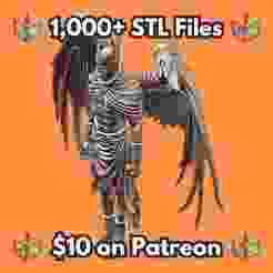 28mm Winged Warrior Bird Helm Tattered Cloak Talon Boots Standing Pose MineeForm FDM 3D Print STL File