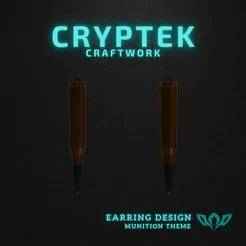 32. 338 Lapua Magnum Ammo - Lapua - Long-Range Legend: .338 Lapua Magnum Ammo Earring 3D Print File - Military Ammunition Necklace - Centerfire Cartridge type Ammunition