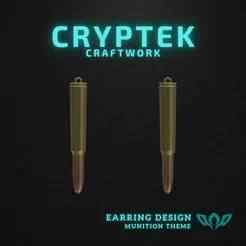 36. .338 Winchester Magnum - Winchester - Magnum Heritage: .338 Winchester Magnum Ammo Earring 3D Print File - Military Ammunition Necklace - Centerfire Cartridge type Ammunition
