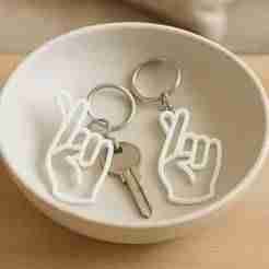🔗 3D Crossed Hands Keychain