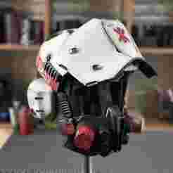 3d futuristic cyberpunk trauma helmet