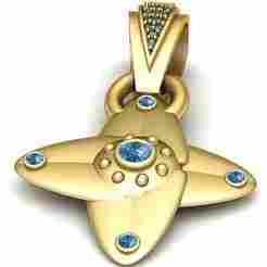 3D Gold Pendant 3D Printable Model