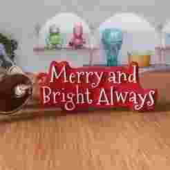 3D Merry and Bright Always Keychain STL File - 460