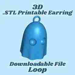 3D Printable Ghost Earring STL File Cute Halloween Jewelry Digital Download for Spooky Season Earrings, DIY 3D Print Costume Accessories