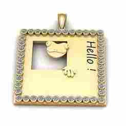 3D Printable Hello Frog Gold Pendant