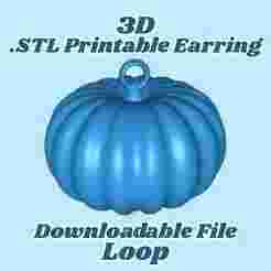 3D Printable Pumpkin Earring STL File Cute Halloween Jewelry Digital Download for DIY Spooky Season Costume Accessories