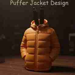 3D Printed Pen Holder with Puffer Jacket Design – Unique Desk Organizer