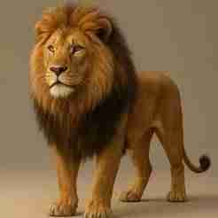 3D Render of a Majestic Male Lion