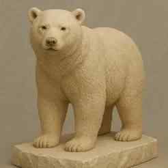 3D Sculpture of a White Bear