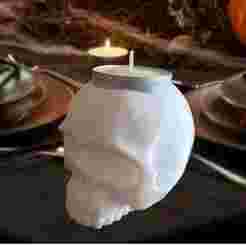 3D Skull Candle Holder - Halloween Horror Decor