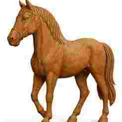 3D wood-carved horse