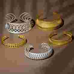 3D Wrist Cuff Bracelet Set, STL 3d Model Files, Bracelet STL Making File, Modern Bracelet Design Making, 3D Model Making