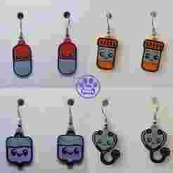 3mf Update Full Nurse Essentials set Earring/Keychain Pack No AMS Needed